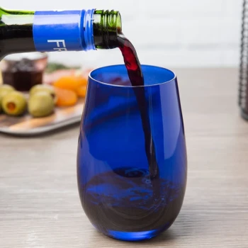 Stolzle Elements from Global Tableware Collective 15.75 oz. China Blue Stemless Wine Glass / Tumbler - 6/Pack