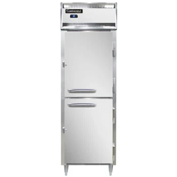 Continental Refrigerator D1RSNHD 26" Shallow Depth Solid Half Door Reach-In Refrigerator