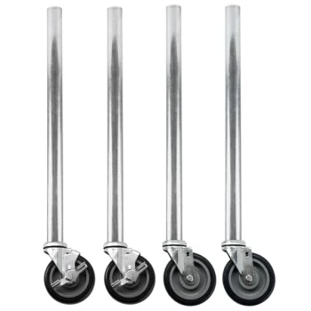 Regency 34" Galvanized Steel Legs with Casters for Work Tables with Galvanized Legs   - 4/Set