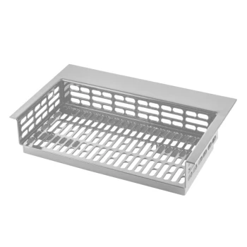 TableCraft CW1084BRA Simple Solutions 21 1/4" x 13 5/8" x 5" Brushed Aluminum Perforated Single Cold Well Drop-In Template