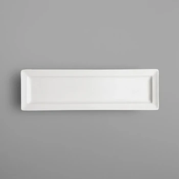 RAK Porcelain Classic Gourmet 8 1/4" x 2 3/4" Ivory Porcelain Rectangular Platter - 12/Case
