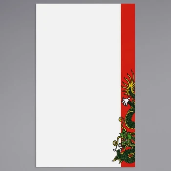 Choice 8 1/2" x 14" Menu Paper - Asian Themed Dragon Design Right Insert - 100/Pack