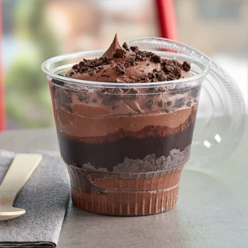 Choice 12 oz. Clear Plastic Dessert Cup with Flat Lid - 50/Pack