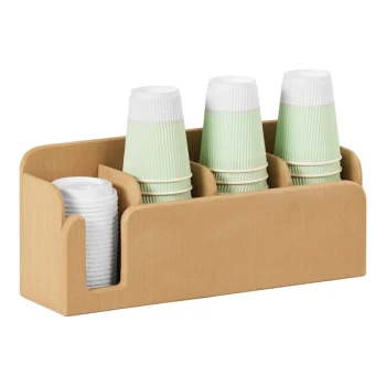 Cal-Mil Renew Faux Wood 4-Compartment Cup / Lid Organizer 23428-122