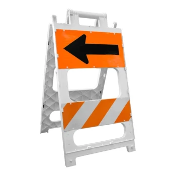 Cortina PLASTX FF 24 1/2" x 47" Type II Diamond-Grade Reflective Barricade with Top Direction Indicator 97-01-503-11