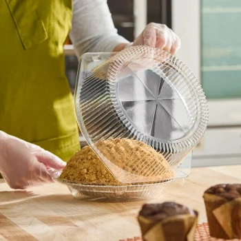 Inline Plastics SureLock 8" Clear Plastic Hinged Pie Container with High Dome Lid - 150/Case
