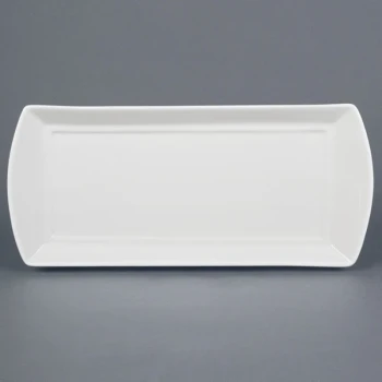 CAC FDP-51 Paris French Bone White 15 1/4" x 6" China Fashion Platter - 12/Case