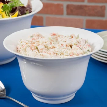 TableCraft CW3130W 3.25 Qt. White Cast Aluminum Tulip Salad Bowl