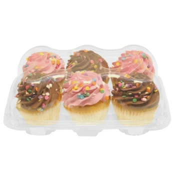 Inno-Pak 6 Compartment Clear Hinged High Dome Cupcake Container - 5/Pack