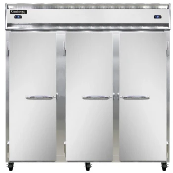 Continental Refrigerator 3RFFN 78" Solid Door Dual Temperature Reach-In Refrigerator / Freezer / Freezer - 68 cu. ft.