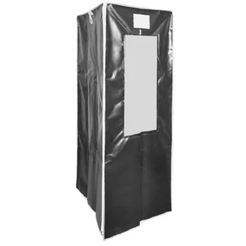 Curtron SUPRO-14-BK Black Vinyl Medium Duty Bun / Sheet Pan Rack Cover - 23" x 28" x 62"