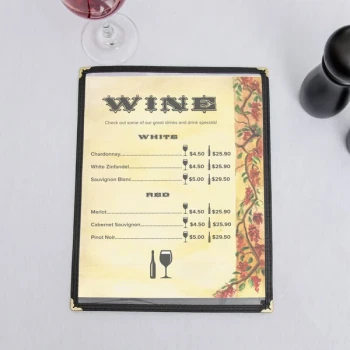 Choice 8 1/2" x 11" Menu Paper Right Insert - Mediterranean Themed Villa Design - 100/Pack