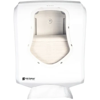 San Jamar T1770WHCL Ultrafold Summit C-Fold / Multifold Towel Dispenser - White / Clear