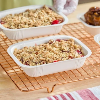 Solut Bake and Show 6 7/16" x 5" x 1 3/8" Rectangular White Oven-Safe Paperboard Baking Pan - 600/Case