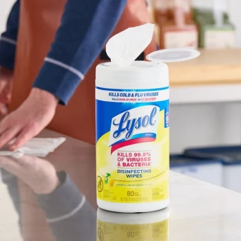 Lysol 80-Count Lemon and Lime Blossom Scent Disinfecting Wipes - 6/Case