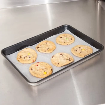 Vollrath 5220NS Wear-Ever Quarter Size 16 Gauge Non-Stick 9 inch x 13 inch Wire in Rim Aluminum Bun / Sheet Pan