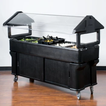 Carlisle 661103 Black 6' "Six Star" Portable Food / Salad Bar with Storage Base