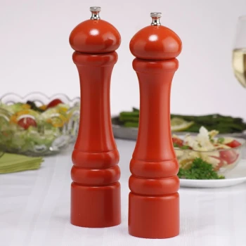 Chef Specialties 10902 Professional Series 10" Customizable Autumn Hues Butternut Orange Pepper Mill and Salt Mill Set