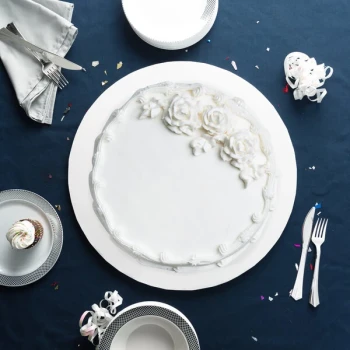 Enjay 1/2-18RW12 18" Fold-Under 1/2" Thick White Round Cake Drum