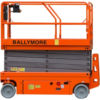 Ballymore DSL-32 44" x 90" Battery-Powered Drivable Compact Scissor Lift with 36" Roll-Out Cantilevered Platform - 700 lb., 38' Working Height