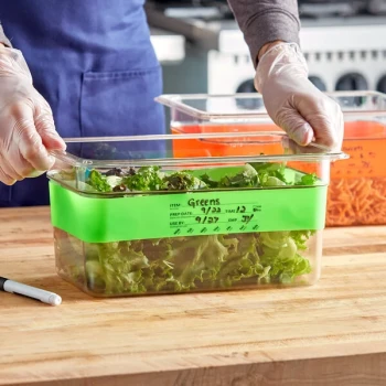 Choice Green 1/2 and 1/3 Size Write-On Food Pan Band