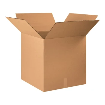 Lavex 22" x 22" x 22" Kraft Heavy-Duty 48 ECT Corrugated Double-Walled RSC Shipping Box - 10/Case