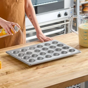 Baker's Lane 24 Cup 1.75 oz. 13 inch x 18 inch Glazed Aluminized Steel Mini Muffin / Cupcake Pan - 13 inch x 18 inch