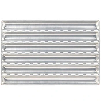 Matfer Bourgeat 311121 6 Loaf Anodized Aluminum Baguette / French Bread Pan - 25 1/2 inch x 2 3/8 inch x 1 inch Compartments