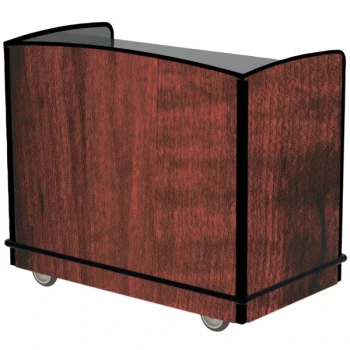 Lakeside 8704RM Stainless Steel Two Compartment Full-Service Hydration Cart with Flat Top and Red Maple Laminate Finish - 43 3/4" x 25 3/4" x 38 1/4"