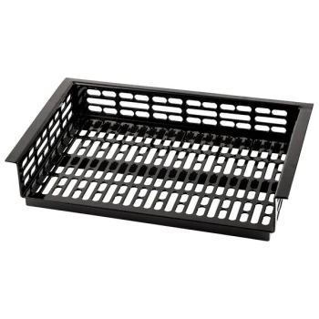 TableCraft CW1064BK Simple Solutions 21 1/4" x 13 5/8" x 3" Black Cast Aluminum Perforated Single Cold Well Drop-In Template