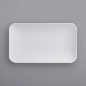 American Metalcraft MCP12WH Mix & Matte 12" x 7" Matte White Rectangular Melamine Platter