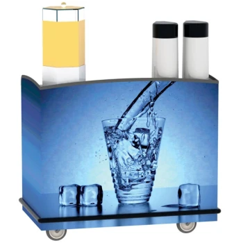 Lakeside 8702 Stainless Steel Full-Service Hydration Cart with Shelf - 44 3/4" x 25 3/4" x 38 1/4"