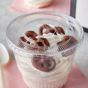 Choice 5-12 oz. Clear Plastic Flat Lid, No Slot   - 1,000/Case