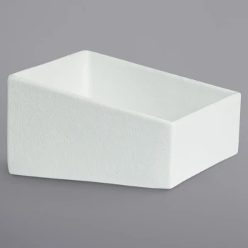 G.E.T. Enterprises ISS15WW Bugambilia 4.2 Qt. Classic Textured Finish White Resin-Coated Aluminum Square Sloping Salad Bar Bowl
