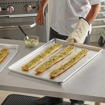 Vollrath 939002 Wear-Ever Full Size NSF 18 Gauge 18 inch x 26 inch Band In Rim Heavy-Duty Aluminum Bun / Sheet Pan