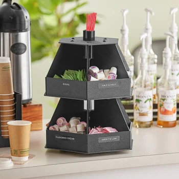ServSense Black 12-Section Lazy Susan Countertop Condiment Organizer