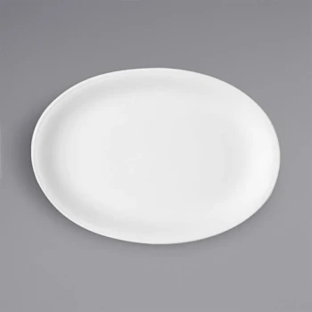Bauscher Smart from BauscherHepp 11 3/8" x 8" Bright White Oval Porcelain Coupe Platter - 6/Case