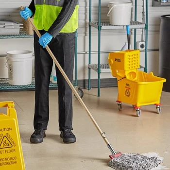 Lavex 60" Wooden Mop Handle with Wire Clamp