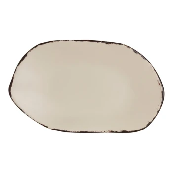 Delfin Marisol Rustic from Steelite International 12" x 7 1/8" Sand Shell Melamine Oval Platter - 12/Case