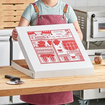 Choice 18" x 18" x 2" White Customizable Clay-Coated Pizza Box - 50/Bundle