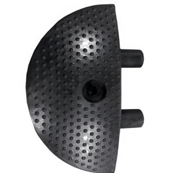 Plasticade® Premium 6" x 12" x 2" Textured Black Rubber Speed Bump End Cap for PAB Plasticade® Premium Speed Bumps PAB-SP-26E