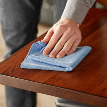 Lavex 12" x 12" Blue Microfiber General Purpose Cloth - 12/Case