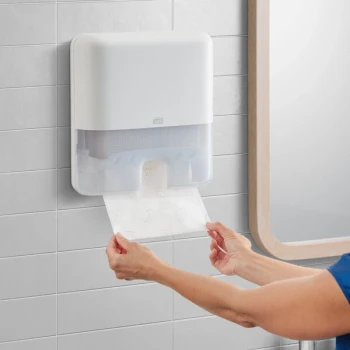 Tork Xpress 553120 White Mini Wall-Mount Multifold Hand Towel Dispenser H2