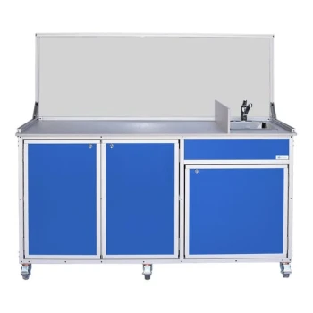Monsam FSC-001-BLUE Blue Food Service Cart with Portable Self-Contained Sink