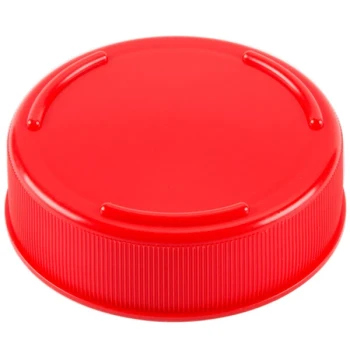 TableCraft 53FCAPR Solid Red End Cap for Inverted or Squeeze Bottles with a 53 mm Opening - 12/Pack