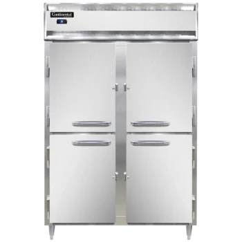 Continental Refrigerator D2RSNSSHD 52" Shallow Depth Solid Half Door Reach-In Refrigerator