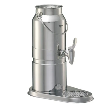 Frilich EMC030E 3.2 Qt. Stainless Steel Milk Dispenser Set with Stainless Steel Base