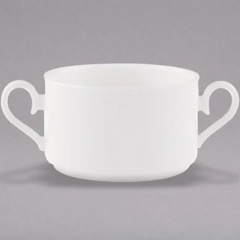 Villeroy & Boch 16-3272-2513 Stella Hotel 10.25 oz. White Bone Porcelain Stackable Bouillon Cup - 6/Case