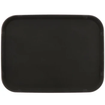 GET NS-1216-BK 12" x 16" Black Rectangular Polypropylene Non-Skid Serving Tray