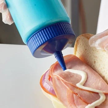 Vollrath 4924C-44 Traex® Color-Mate™ 24 oz. Blue Single Tip Wide Mouth Squeeze Bottle